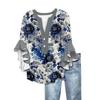 Summer Women's Tops V-Neck Seven Sleeve Shirt Spring Summer Floral Printed Tops Casual Shirt
