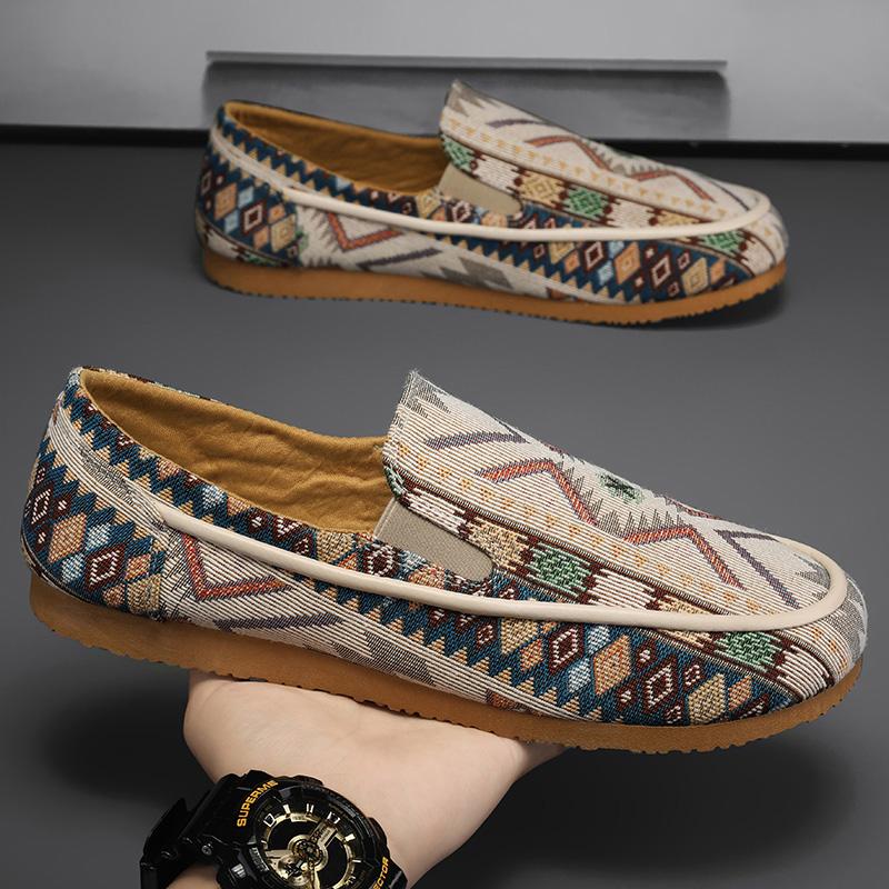 2024 New Summer Printing Pattern Loafers For Men Fashion Causal Flats Shoes Sports Walking Sneakers Zapatillas Hombre