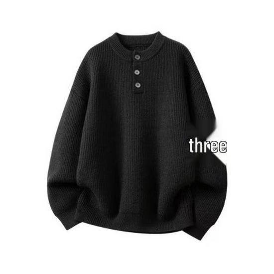 Men's Autumn/Winter Casual Loose Korean-Style High-Quality Knit Pullover