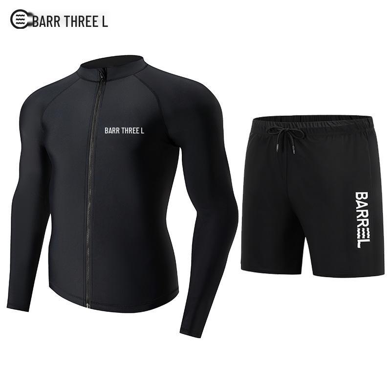 

Чоловічий швидкосохнучий сонцезахисний гідрокостюм з двох частин: Спортивний костюм з довгим рукавом та штанами для схуднення, захисту від сонця та серфінгу 4XL