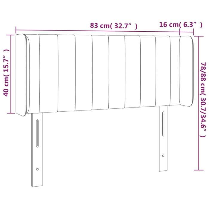 VidaXL Tête de Lit à LED Meuble de Chambre à Coucher Accessoire de Lit Simple Tête de Cadre de Lit Intérieur Noir 3123506