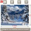 2D Helle verschneite Bergkulisse Hintergrund, Wald & fallender Schnee Fotografie Hintergrund