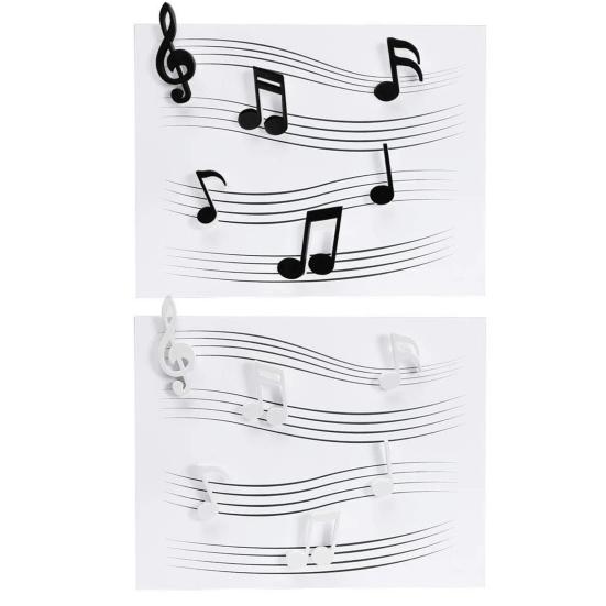 6Pcs Fun Notes Fridge Magnets Stickers Anti-slip Fridge Decoration Memo Pad Fixation Piano Clef Memo Magnets Refrigerator Decoration