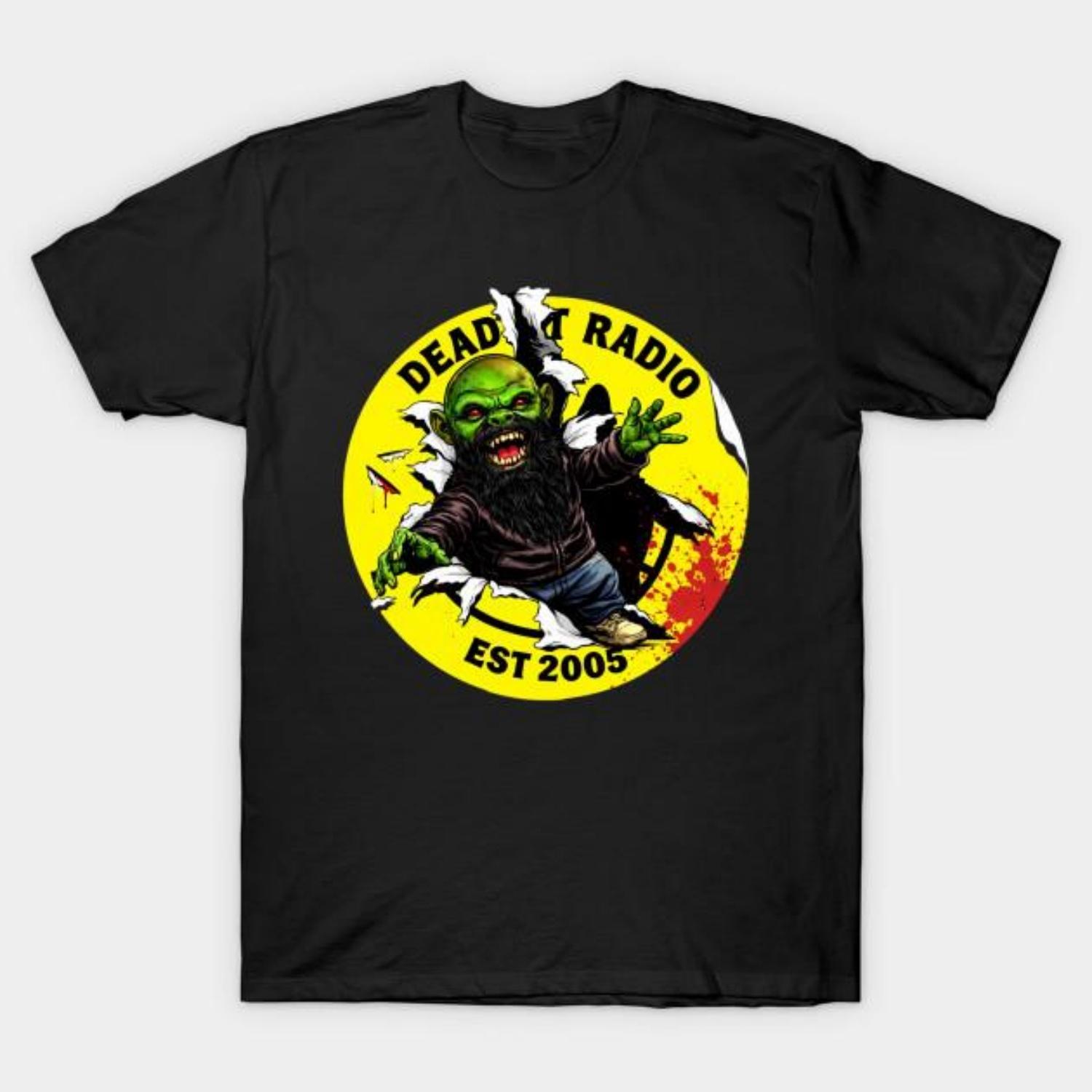 Men Black Print T-shirt Deadpit Radio Est S
