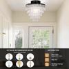 Crystal Lights LED Ceiling Light Modern Round Crystal Light Black Ceiling Light for Bedroom, Living Room, Hallway