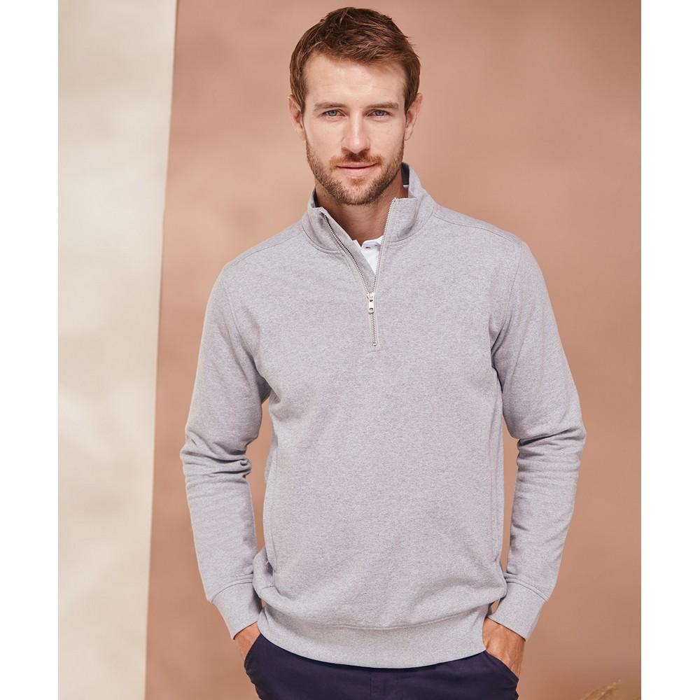 Henbury Unisex genser med bærekraftig kvart glidelås for voksne