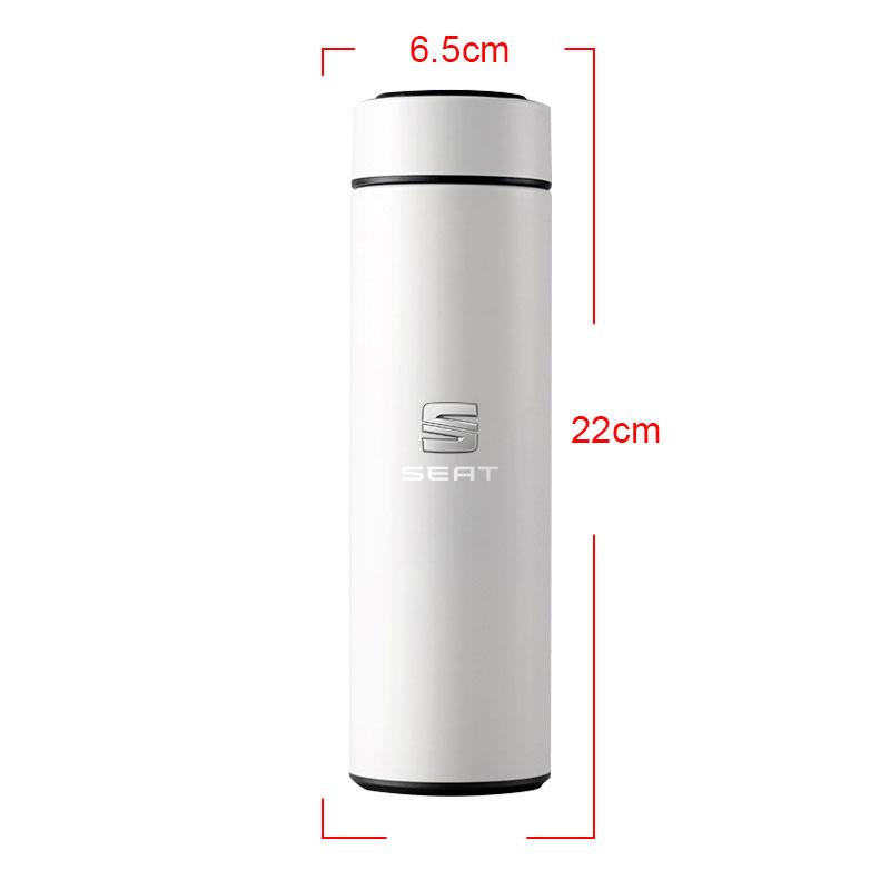 Car Smart Thermos Bottle With Temperature Display Coffee Cup For SEAT Leon cupra MK1 MK2 MK3 Ibiza 6L 6J 6P 6F 1P 5F