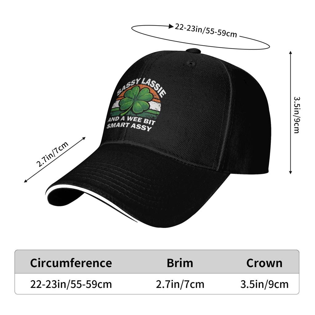St Patricks Day Sassy Lassie Baseball Cap Men Adult Custom DIY Hip Hop Hats Summer y2k Cool Tennis Skate Breathable Snapback Cap