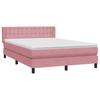 Box Spring Bed with Mattress Pink 140 x 220 cm Velvet