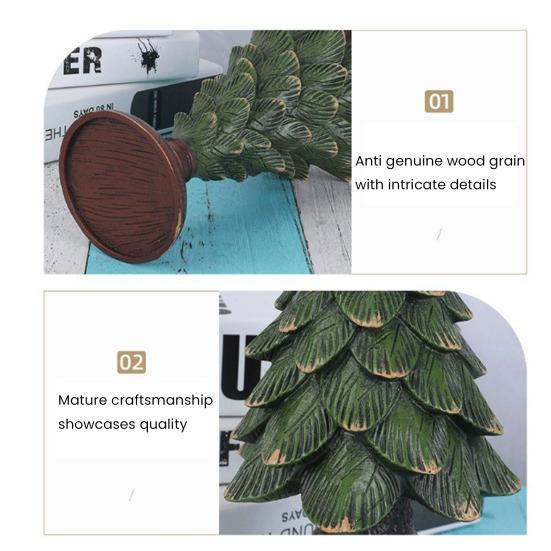 Svícnky na vánoční stromek Vintage pryskyřičná figurka vánočního stromku Stojan na sloupové svíčky pro domácí krbovou římsu Dekorace krbu