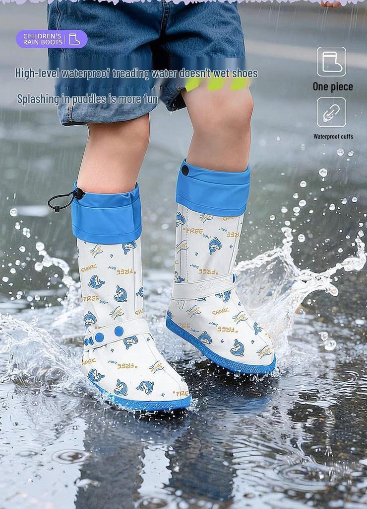 Positive Rain Children's Waterproof High-Top Anti-Slip Silicone Boot Covers