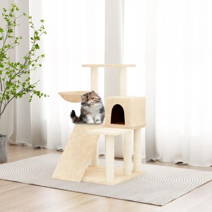 171660 vidaXL Cat Tree with Sisal Scratching Posts Cream 82 Cm