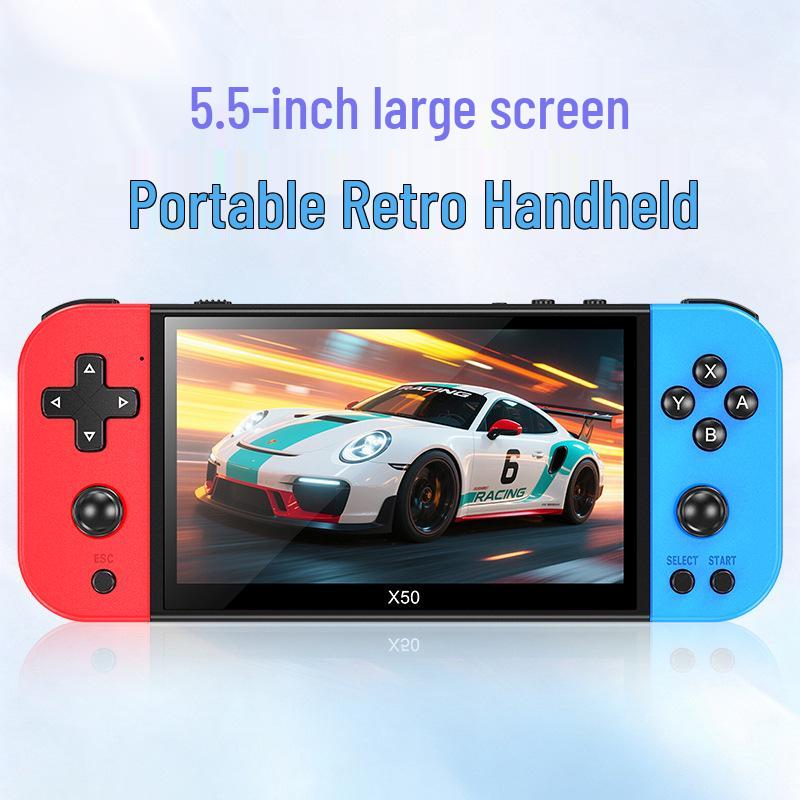 X50 5.5-inch Retro Arcade Handheld Game Console with Two-Player Mode