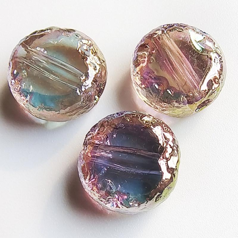 Прозрачные переливающиеся ледниковые бусины-диски «Аврора» для DIY-украшений и ручной работы