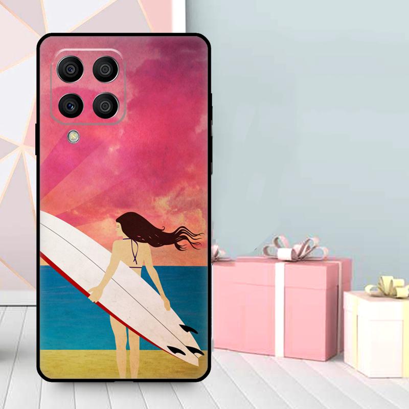 

HAWAII BEACH SURF GIRL SURFING ART Case For Samsung Galaxy M36 M12 M52 M06 M16 M56 M33 M15 M55 M31 M13 M14 M53 M32 M35 M34 M54 Samsung M31