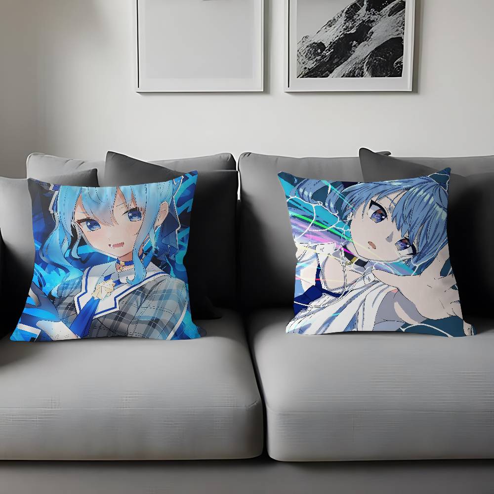 H-Hoshimachi S-Suisei Cartoon Animation Pillow Cover Sofa Cushion Cover Home Room Decoration Children Gift