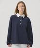 Aheule Airo Soft Cotton Oversized Rugby T-Shirt_Navy