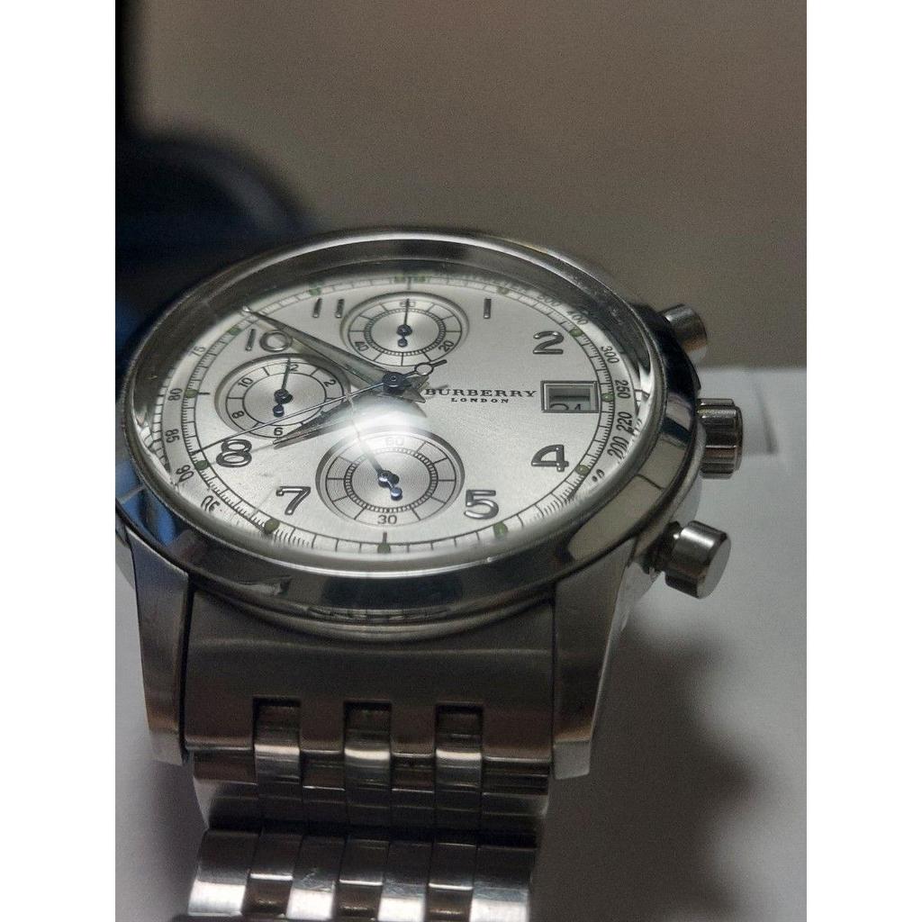 Used BURBERRY LONDON Watch Analog Chronograph Stainless Steel Warranty Included