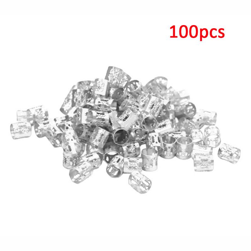 100pcs Hair Braid Cuff Hair Extension Ring Wig Decorative Tool Adjustable Clips for Hair Accessories