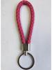 Woven Leather Cord Metal Keychain Pendant