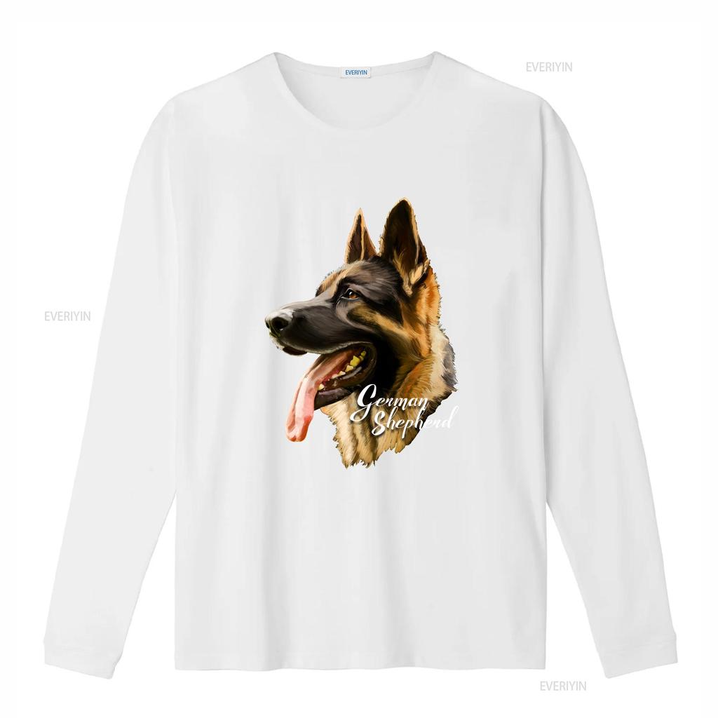 German Shepherd Sharp Dog T Shirt Dogs s Black vintage Washed Top For Everyday Wear fashion Versatile Stretched Breathable