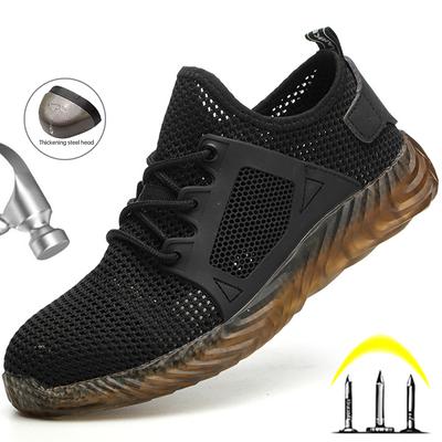 Work Safety Boots Men Steel Toe Shoes Women Men Safety Shoes Puncture-Proof Work Sneakers Breathable Lightweight Work Shoes Male