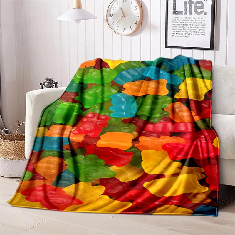 1PC Food Elements printed blanket, all season lightweight home office outdoor nap multifunctional blanket A3