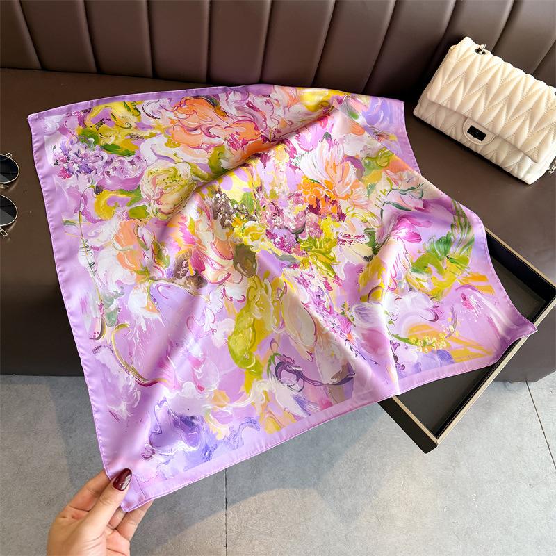 Korean version of commuting simulation silk printing silk scarf square scarf high-end shawl sunscreen neck professional scarf headscarf scarf