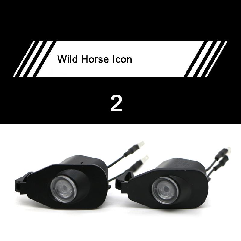 For Ford Mustang 2013-2022 Side Rearview Mirror Welcome Icon Lights HD LED Projector Ghost Shadow Lamp Modification Never Fade