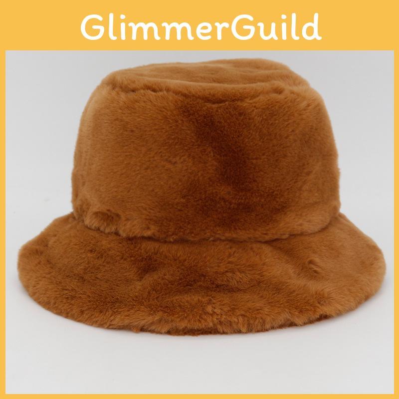 Womens Lamb Velvet Basin Hat Extrathickened Furry Solid Color Warm Winter