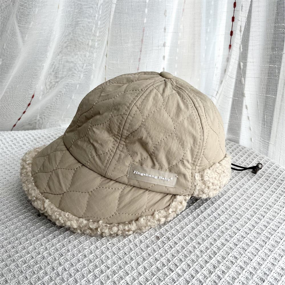 

Осінньо-зимова шапка жіноча повсякденна універсальна пухова бавовняна потовщена тепла восьмикутна шапка плюшева бейсболка регульована модна Adult (56-58cm) бежевий