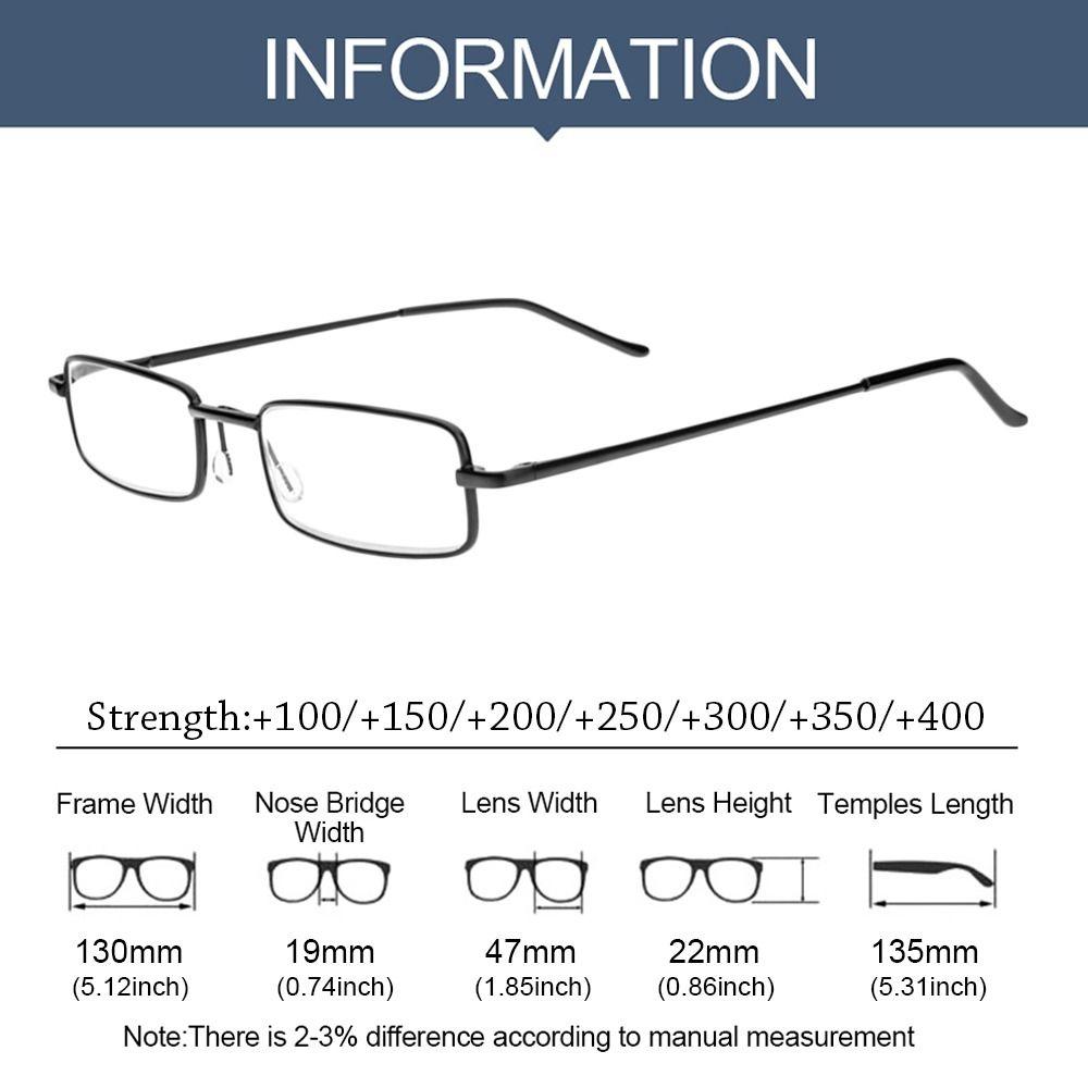 with Pen Clip Tube Case Small Tube Reader Glasses Metal Frame Hyperopia Glasses Men Women