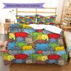 Cartoon Animal Art Pattern Bedding,Quilt Set Quilt Cover Pillowcase Home Birthday Gift (1 * duvet cover + 2 * pillowcase, without core)