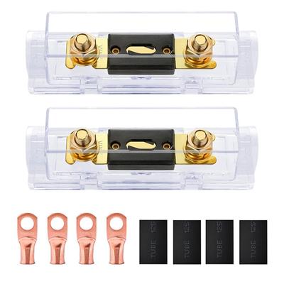 2Pcs Bolt-On Fuse Car Fuse Holders Fusible Link With Fuse 100A Fuses AMP For RV Car Solar