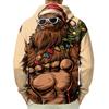 Men's Long Sleeve Hooded Sweatshirt with Christmas Print for Casual Holiday Wear