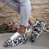 Sneakers Mode bemalt Graffiti Übergröße Sport Damenschuhe neu Oberbekleidung Schnürung bequem Plateau weiße Schuhe