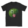 Herren Lustiges albernes KI-Wassermelonen-Gen-Z-Meme BrainRot-Humor Zunge raus T-Shirt Reines Baumwoll-Rundhals-T-Shirts Sommer-T-Shirts