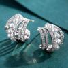 New Fashion High-end Earrings for Women, Multi-layer Zircon Imitation Pearl Stud Earrings, Simple Star Fashion Accessories