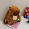 Yellow Rabbit Capybara Flower Burger Plush Backpack Animal Gift Doll Bag