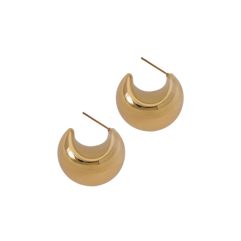 and American Minimalist Cool Style Earrings, Teardrop-Shaped, Fashionable New Style, Celebrity Internet Sensation, High-End Design Earrings for Women Gold
