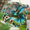 2D Flat Acrylic Vibrant Hummingbird and Floral Decoration, No Need for Batteries/electricity, Unique Indoor/outdoor Decoration, Multi-purpo