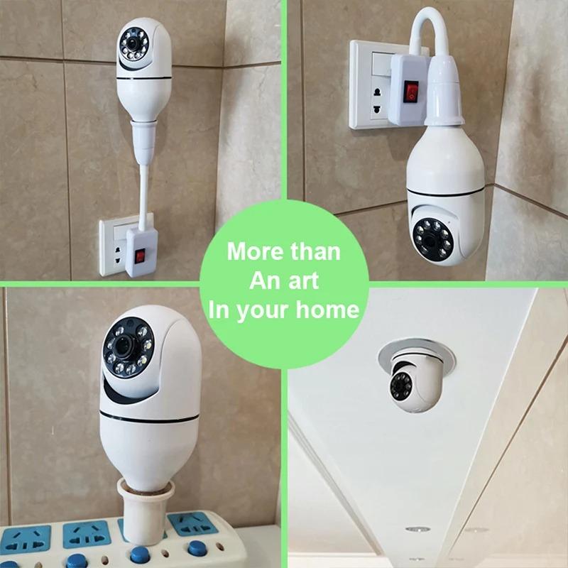 Bulb Camera Wireless IP Camera Outdoor Street WIFI PTZ Speed Dome Camera 1080P HD AI Auto Tracking CCTV Surveillance