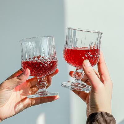 Vintage Diamantmalerei Glas Spirituosen Tasse Weinglas Tasse Whisky Gravierte Kelch Home Bar Drinkwares Transparent Hochzeitsgeschenke