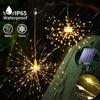 1 Set 5 In 1 Hanging Solar Fireworks Lights 450 LEDS Star Burst Light Outdoor Waterproof 8-Mode with Remote Control