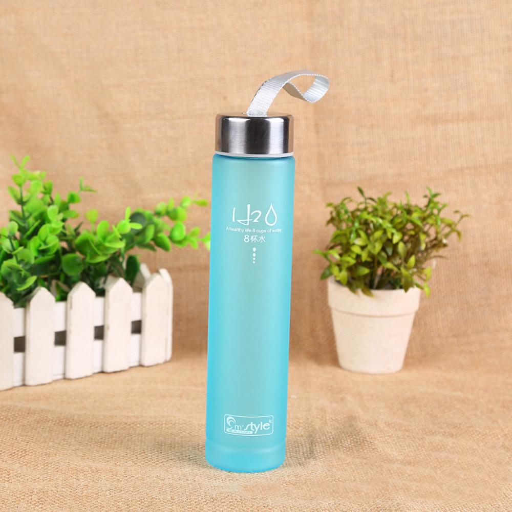 Outdoor Camping Cup Creative Frosted Colorful Plastic Straight Bottle