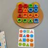 Barn Matchande pusselleksaker Färger Geometrisk form Jigsaw Brädspel Tidiga pedagogiska interaktionsleksaker för barn Kampspel