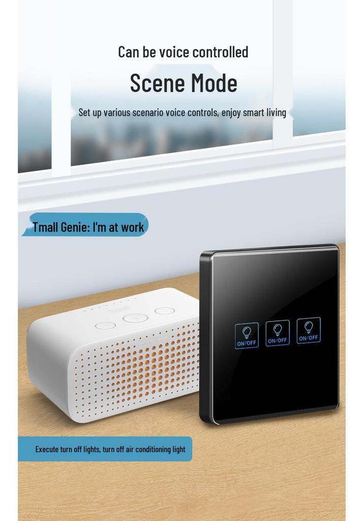 Zhengshang C4 Smart WiFi Graffiti Switch with Voice Control for Alexa/Google, EU Standard
