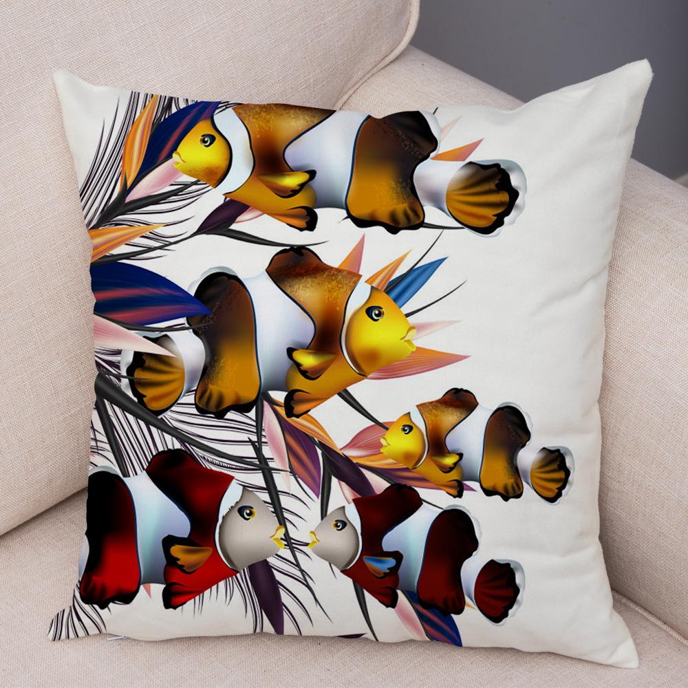 Exotic Flower Cushion Cover Orchid Palm Leaf Design Decorative Throw Pillow Case Living Room Bedroom Sofa Decor