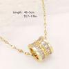 1pc 18k Gold Plated Luxury High-End Stainless Steel Necklace, Rhinestone Embellished, Anti-Fade, Multi-Functional, Elegant Choker Necklace