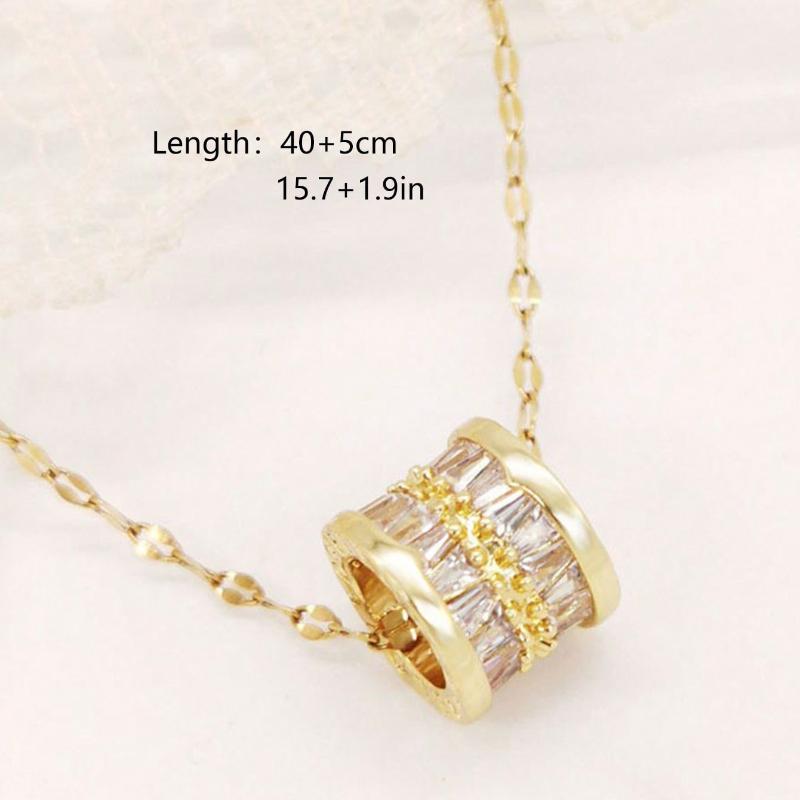 1pc 18k Gold Plated Luxury High-End Stainless Steel Necklace, Rhinestone Embellished, Anti-Fade, Multi-Functional, Elegant Choker Necklace